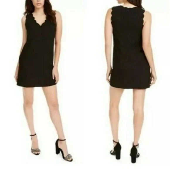 NWT Foxiedox Anthropology Black Scalloped Dress - Picture 2 of 12